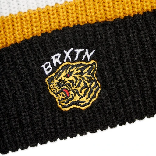 Bonnet Brixton Kit Pom 11205 Black/Off White/Bright Gold 4 Bonnet Brixton Kit Pom 11205 Black/Off White/Bright Gold – Image 2