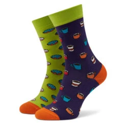 Chaussettes Hautes Unisex Funny Socks Coffee Break SM1/12 Multicolore