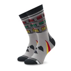 Chaussettes Hautes Unisex Heel Tread Time Maachine Gris