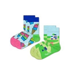 Lot De 2 Paires De Chaussettes Hautes Enfant Happy Socks KICE02-6000 Multicolore