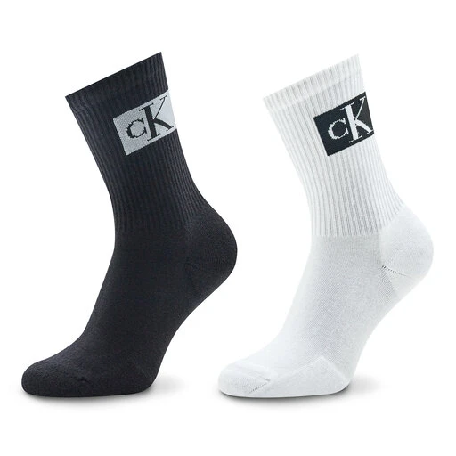 Lot De 2 Paires De Chaussettes Hautes Femme Calvin Klein Jeans 701222880 White/Black 001 3 Lot De 2 Paires De Chaussettes Hautes Femme Calvin Klein Jeans 701222880 White/Black 001