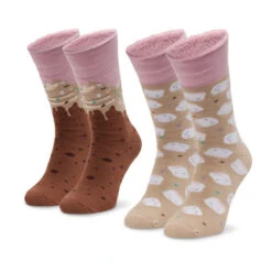 Chaleur Élégante Boutique -Chaleur Élégante Boutique lot de 2 paires de chaussettes hautes femme zooksy warm winter perfect couple marron 1