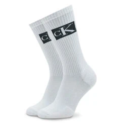 Lot De 2 Paires De Chaussettes Hautes Homme Calvin Klein Jeans 701223260 White/Black 001 -Chaleur Élégante Boutique lot de 2 paires de chaussettes hautes homme calvin klein jeans 701223260 white black 001 2