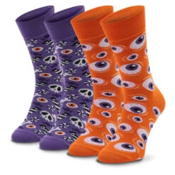 Lot De 2 Paires De Chaussettes Hautes Unisexe Zooksy Mixtury Halloween Multicolore
