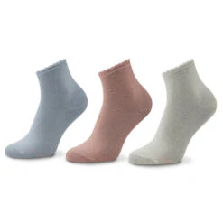Lot De 3 Paires De Chaussettes Hautes Femme Pieces Sebby 17114641 Cloud Dancer