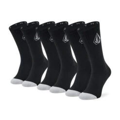 Lot De 3 Paires De Chaussettes Hautes Homme Volcom Full Stone Sock D6302004 Black