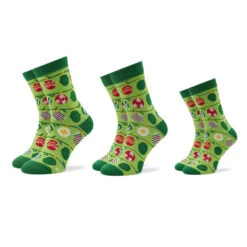 Lot De 3 Paires De Chaussettes Hautes Unisexe Rainbow Socks Xmas Balls Vert