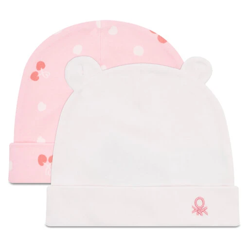 Set De 2 Bonnets United Colors Of Benetton 3V1E0A018 71A Rose 3 Set De 2 Bonnets United Colors Of Benetton 3V1E0A018 71A Rose