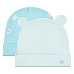 Set De 2 Bonnets United Colors Of Benetton 3V1E0A018 71B Bleu